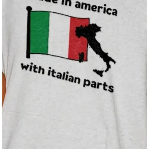 Made In America With Italian Parts Tee Funny Italian American Heritage Graphic Shirt Gift