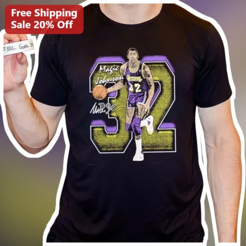Magic Johnson Vintage Los Angeles Lakers Tee NBA Legend Basketball Fan Gift