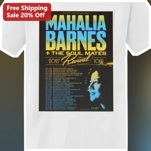 Mahalia Barnes The Soul Mates 2027 Revival Tour Tee Vintage Concert Poster Style
