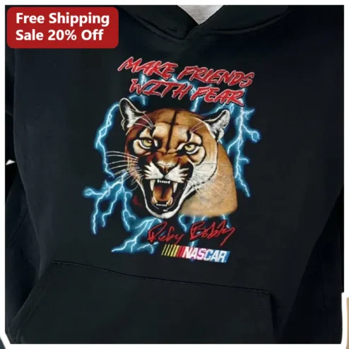 Make Friends With Fear Rusty Wallace NASCAR Signature Hoodie Vintage Racing Graphic Pullover