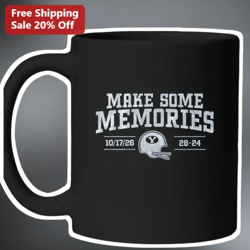 Make Some Memories Mug BYU Cougars Vintage Collegiate Football Helmet Personalized Gift for Fans