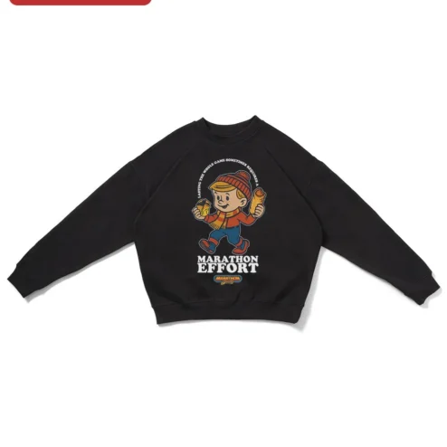 Marathon Effort Lasting The Whole Game Vintage Cartoon Sweatshirt