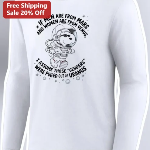 Mars Venus Uranus Pun Snoopy Long Sleeve Tee Funny Peanuts Gift