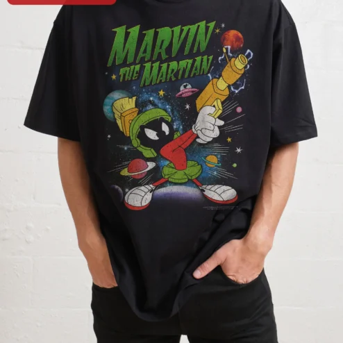Marvin the Martian Vintage Looney Tunes Oversized Graphic Tee