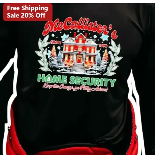 McCallister's Home Security Keep The Change Ya Filthy Animal Long Sleeve Tee Kevin McCallister Funny Christmas Gift