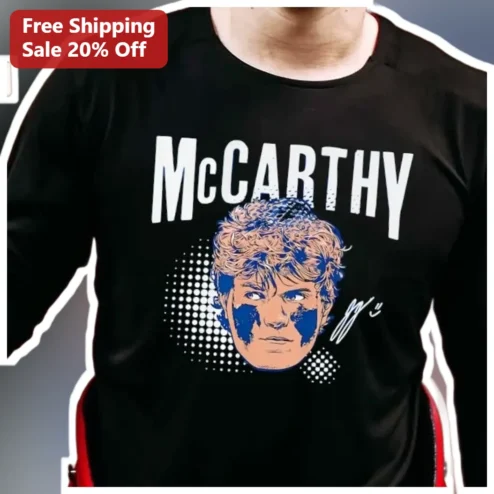 McCARTHY Long Sleeve Shirt J.J. McCarthy Minnesota Vikings Michigan Man Fan Gear Retro Soccer Style Tee