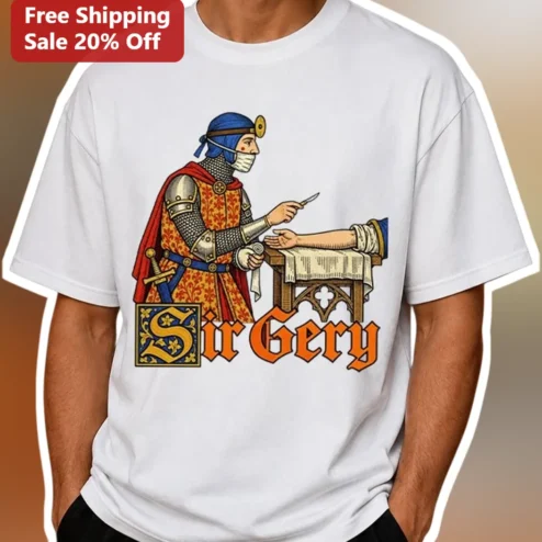 Medieval Knight Face Mask Personalized Sir Name Tee Funny Surgeon Doctor Gift