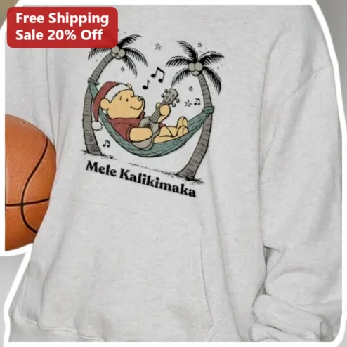 Mele Kalikimaka Winnie the Pooh Hawaiian Christmas Sweatshirt