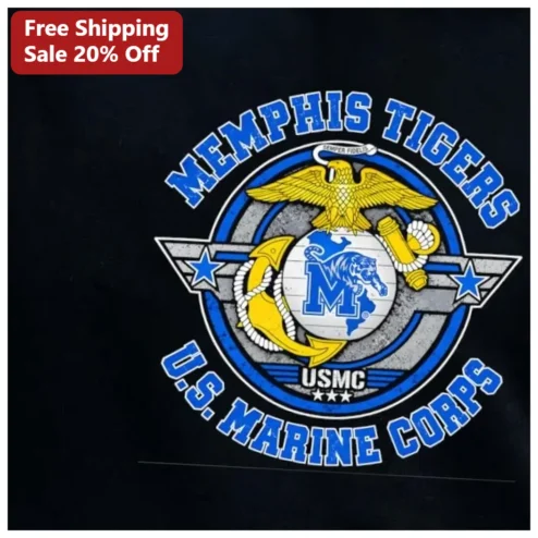 Memphis Tigers U.S. Marine Corps Graphic Tee for Veterans and Alumni