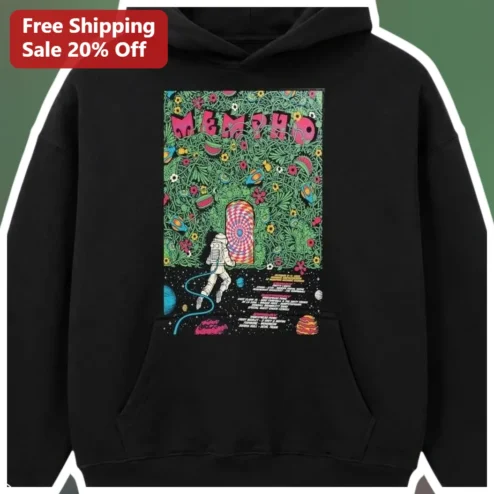 MEMPHO Hoodie Psychedelic Astronaut Space Indie Music Merch Unisex Pullover