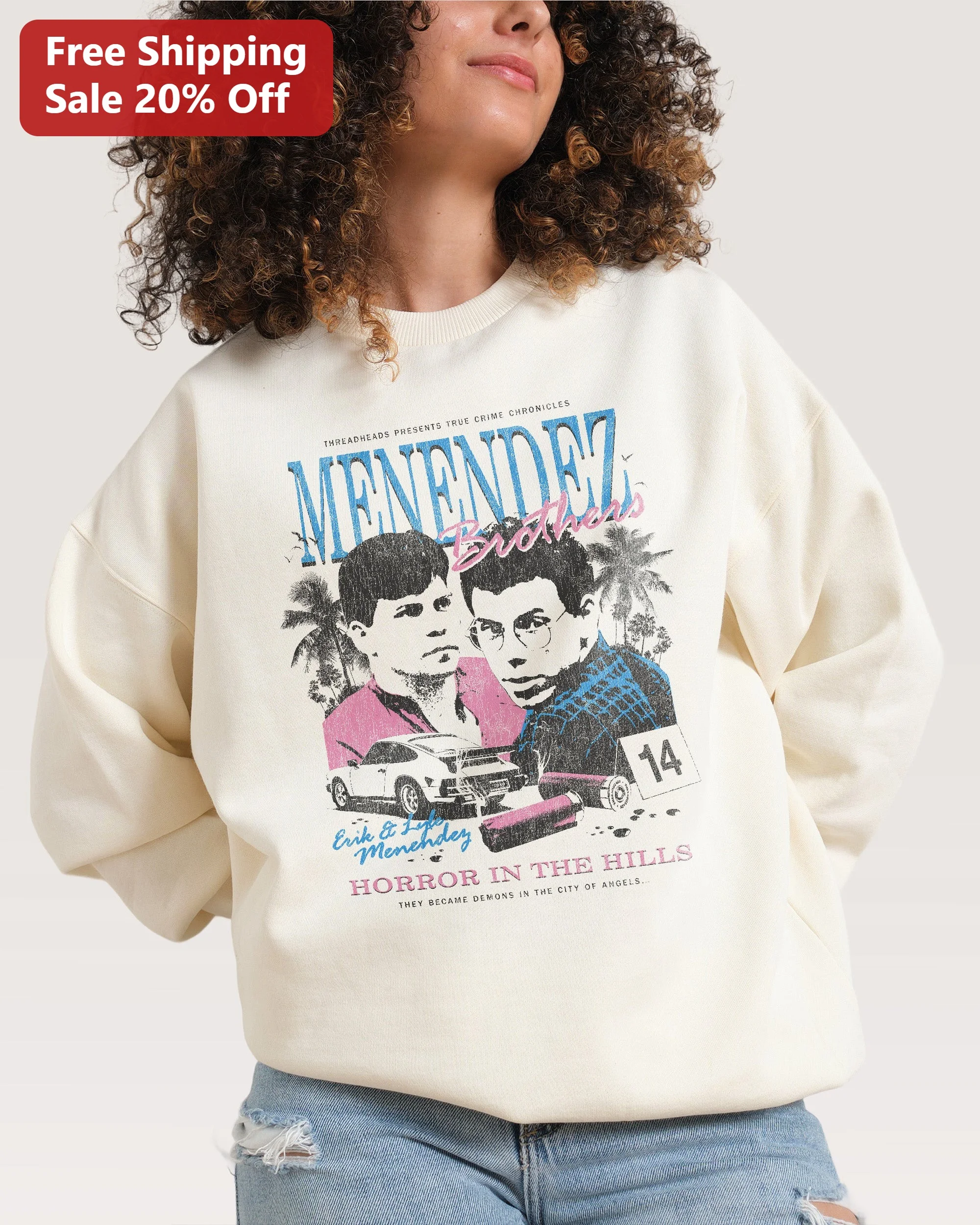 Menendez Brothers Horror In The Hills Sweatshirt True Crime Vintage Graphic Crewneck
