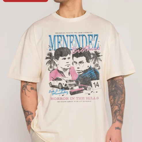 Menendez Brothers Horror In The Hills Vintage True Crime Graphic Tee