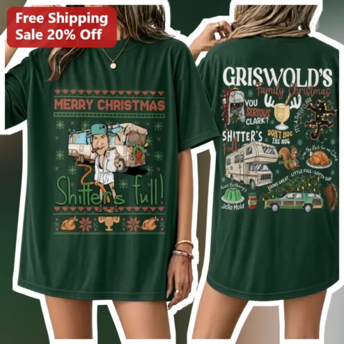 Merry Christmas Shitter's Full Griswold Family Tee Funny National Lampoon Vacation Quote Shirt