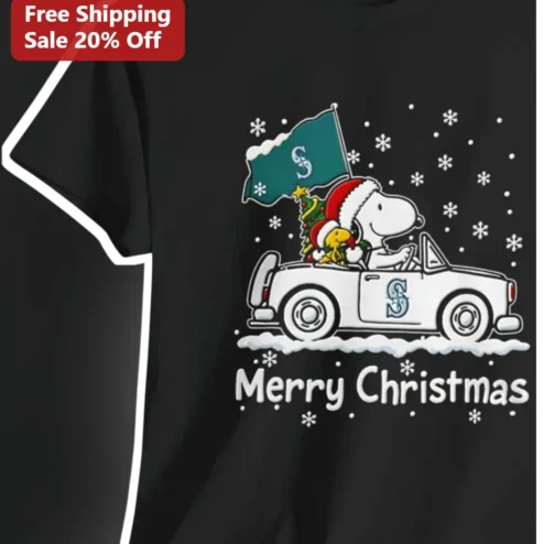 Merry Christmas Snoopy Tee Woodstock Peanuts Holiday Shirt Gift
