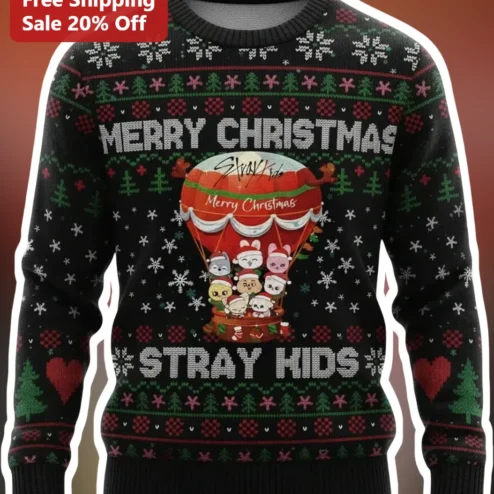 Merry Christmas Stray Kids Ugly Sweater Kpop Holiday Gift for STAY Fans