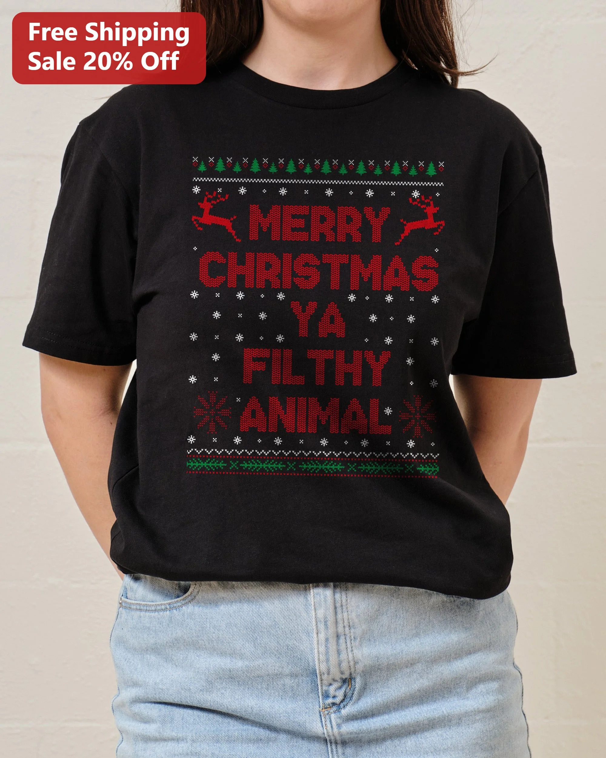 Merry Christmas Ya Filthy Animal Tee Home Alone Quote Funny Holiday Shirt