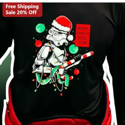 Merry Xmas Ya Rebel Scum Tee Star Wars Stormtrooper Santa Funny Holiday Shirt Gift