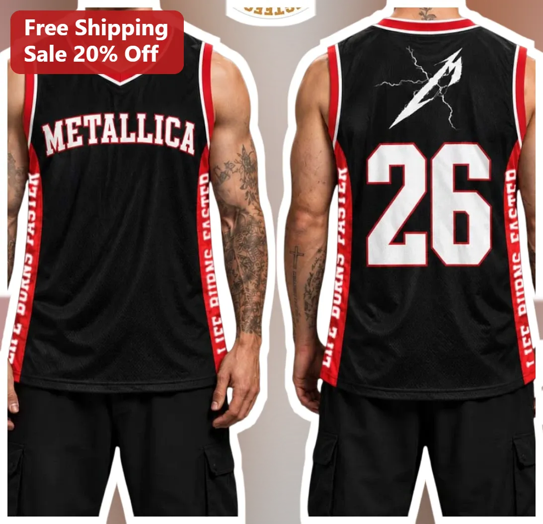 Metallica Life Burns Faster Jersey Sphere Las Vegas Residency Heavy Metal Band Merch