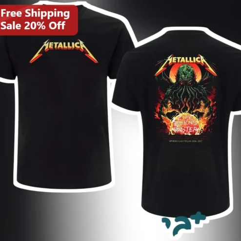 Metallica Life Burns Faster Tee Sphere Las Vegas Residency Merch Graphic T-Shirt