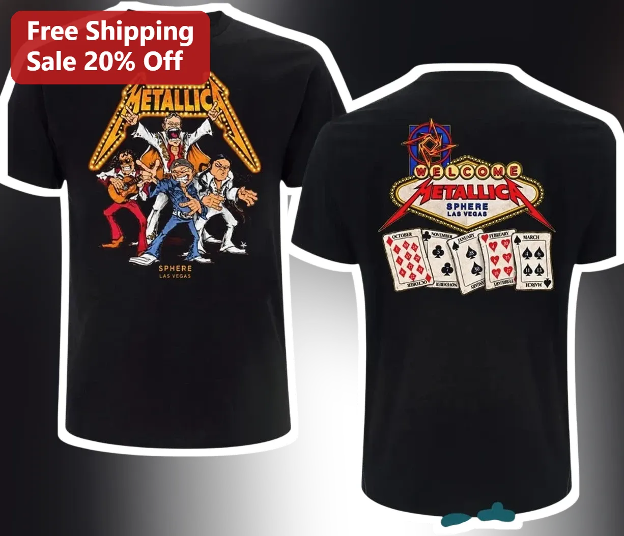Metallica Sphere Las Vegas Welcome to Fabulous Graphic Tee