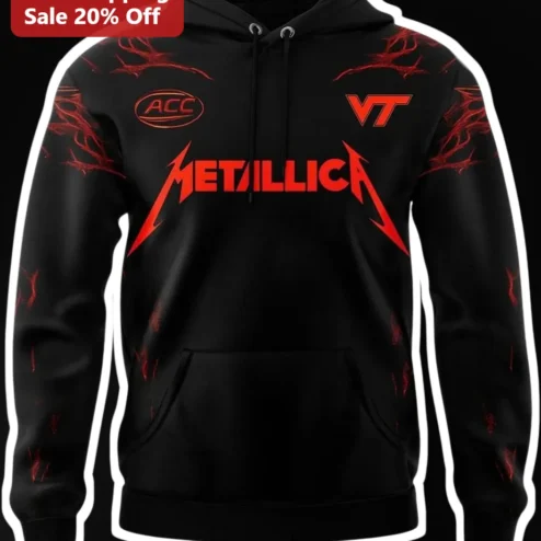 Metallica Virginia Tech Hoodie Enter Sandman Lane Stadium Concert Merch ACC Hokie Nation Gift