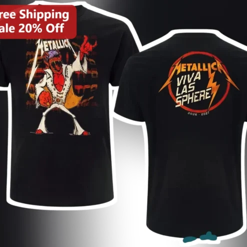 Metallica Viva Las Spheres Graphic Tee Heavy Metal Band Merch Shirt