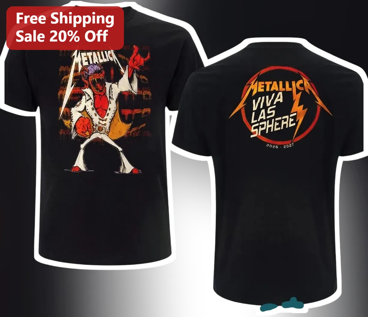 Metallica Viva Las Spheres Graphic Tee Heavy Metal Band Merch Shirt