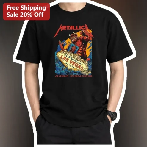 Metallica Welcome To Fabulous Las Vegas Nevada M72 World Tour Tee
