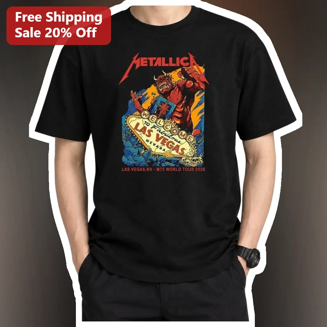 Metallica Welcome To Fabulous Las Vegas Nevada M72 World Tour Tee