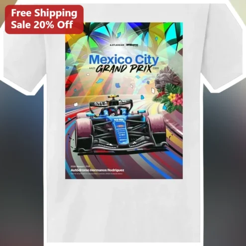 Mexico City Grand Prix F1 Racing Graphic Tee Autodromo Hermanos Rodriguez Fan Shirt