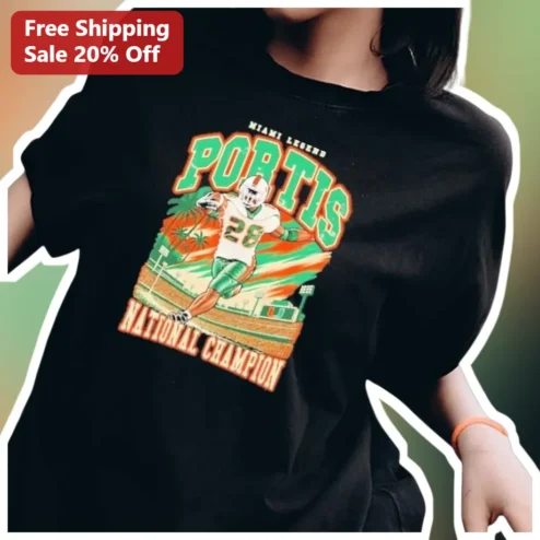 Miami Legend National Championship Vintage Football Player Tee available at our Chicago, Illinois warehouse