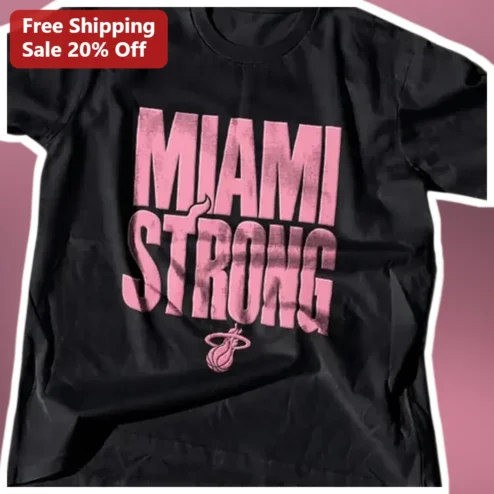 Miami Strong Tee Distressed Basketball Graphic T-Shirt for Men Women NBA Fan Apparel
