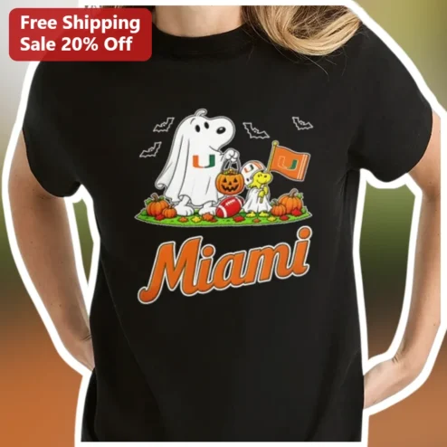 Miami Tee Snoopy Peanuts Halloween Football Game Day Shirt