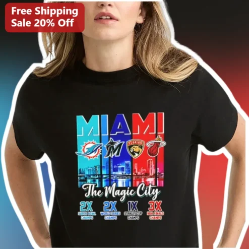 Miami The Magic City Tee Vintage Sports History Graphic Shirt for Men Women