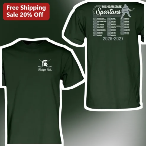 Michigan State Spartans Official Schedule Tee College Hockey Fan Apparel MSU University Gear Gift
