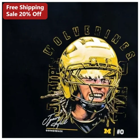 Michigan Wolverines Cornerback Football Player Tee Maize and Blue Gift for Fans