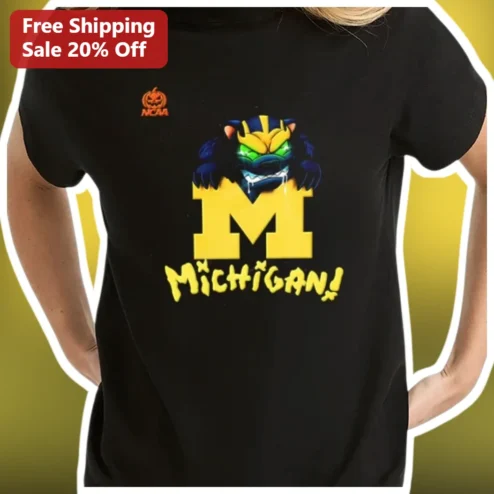 Michigan Wolverines Spooky Halloween Graphic Tee for Men Women