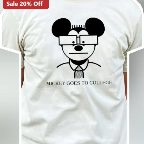 Mickey Goes to College Tee Disney Fan Gift for Men Women