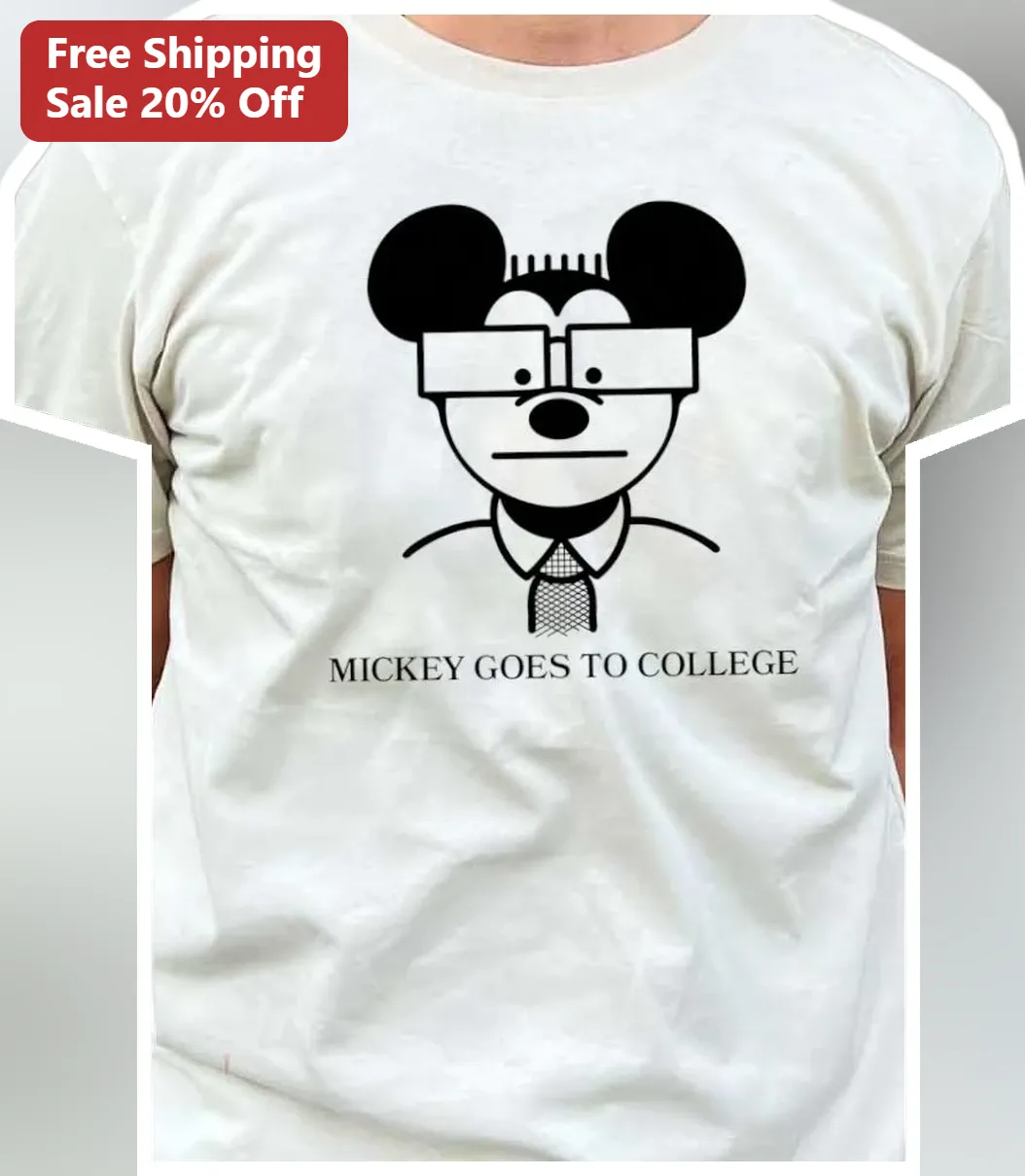 Mickey Goes to College Tee Disney Fan Gift for Men Women