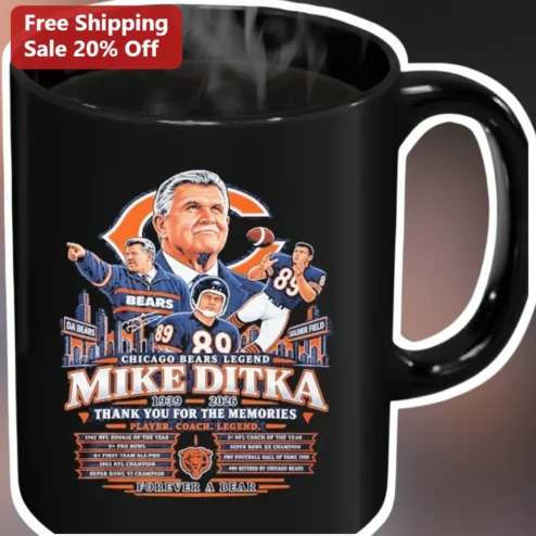 Mike Ditka Chicago Bears Legend Mug Thank You For The Memories Player Coach Forever A Bear Gift