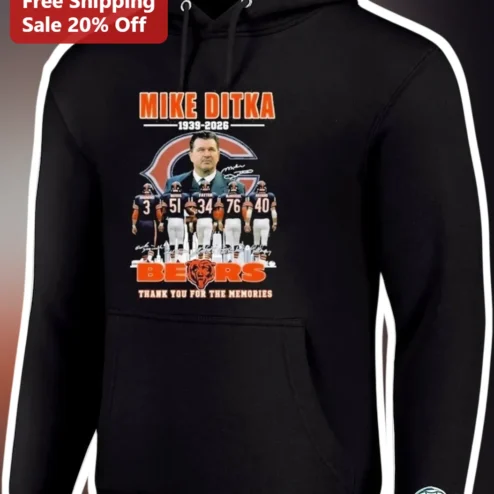 Mike Ditka Memorial Hoodie 1939-2026 Thank You For The Memories Chicago Bears Tribute