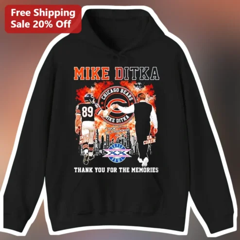 Mike Ditka Thank You For The Memories Hoodie Chicago Bears Super Bowl XX Tribute Gift