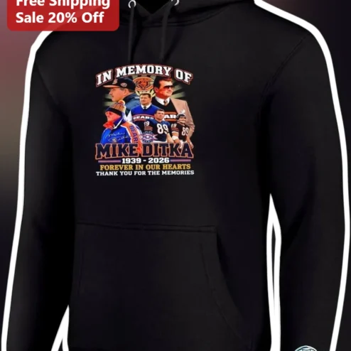 Mike Ditka Tribute Hoodie Forever In Our Hearts Chicago Bears Memorial Gift