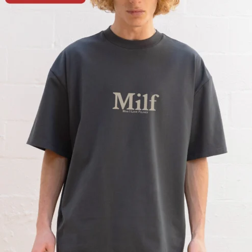 Customer in Chicago, Illinois wearing Milf Man I Love Felines Tee Cat Lover Funny Graphic Shirt