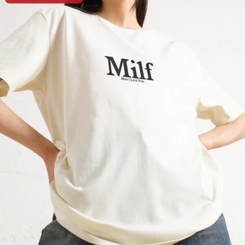 Milf Man I Love Fish Tee Funny Fishing Humor Graphic Shirt for Men on a hanger, ready to ship from Chicago, Illinois