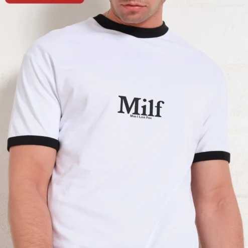 Close-up of Milf Man I Love Fish Tee Funny Fishing Humor Graphic Shirt for Men for streetwear fans in Chicago, Illinois