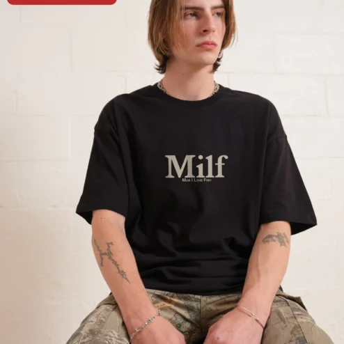 Milf Man I Love Fish Tee Funny Fishing Humor Graphic Shirt for Men