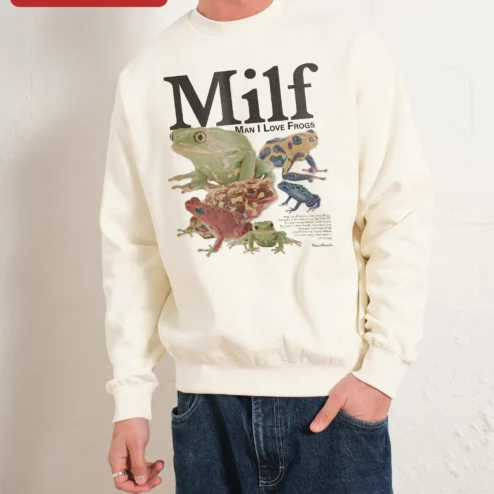MILF Man I Love Frogs Sweatshirt Funny Frog Lover Gift for Men Women