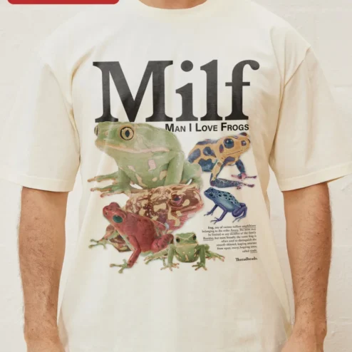 Milf Man I Love Frogs Tee Funny Frog Lover Gift Graphic T-Shirt for Men