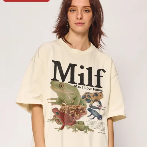 Milf Man I Love Frogs Tee Funny Frog Lover Graphic Shirt Novelty Gift